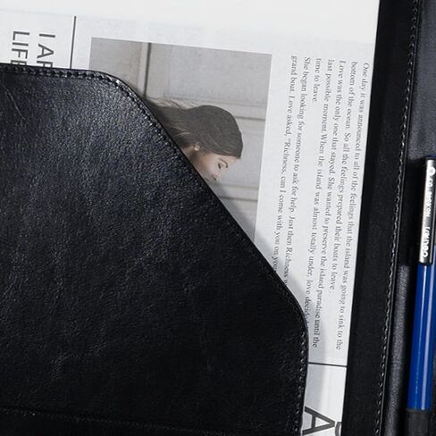 Clipboard Portfolio Meeting Record Manual Faux Leather Storage Clipboard with Cover for Size A4 Writing Pad,Phone Pocket & Business Card Holder, Used for Business Office,Meeting etc. (Coffee Color) in Saudi Arabia