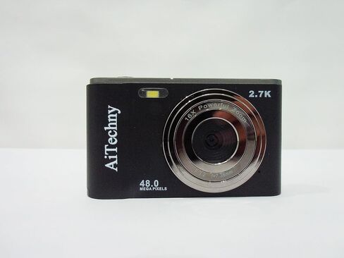 2.7K Digital Camera AiTechny Vlogging Camcorder 44MP Kids Camera, Video Cameras 16X Digital Zoom Compact Camera, Rechargeable Mini Camera for Kids Beginners, Birthday Gifts, Black in Saudi Arabia