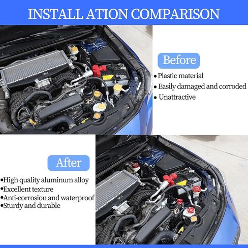 4 قطع غطاء غطاء المحرك غطاء زيت المحرك غطاء المبرد غطاء غسالة غطاء سائل الفرامل مناسب لسوبارو WRX 2022 2023 مجموعة غطاء زيت المحرك من سبائك الألومنيوم (أحمر) in Kuwait