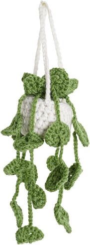 Cute Car Crochet Hanging Ornament Accessories Handmade Knitted Car Mirror Decor Hanging Decoration Plant Mirror Hanging Car in Saudi Arabia