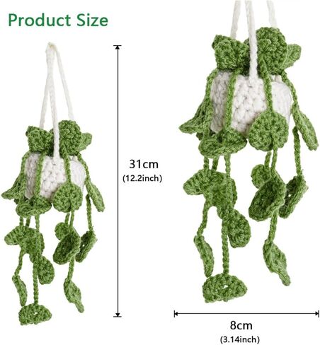 Cute Car Crochet Hanging Ornament Accessories Handmade Knitted Car Mirror Decor Hanging Decoration Plant Mirror Hanging Car in Saudi Arabia