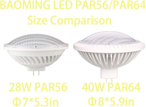 BAOMING PAR64 WFL LED Bulb 40W Replace Traditional 500w PAR64 Dimmable 120° Warm White 2700~3000K 120V GX16D in Saudi Arabia