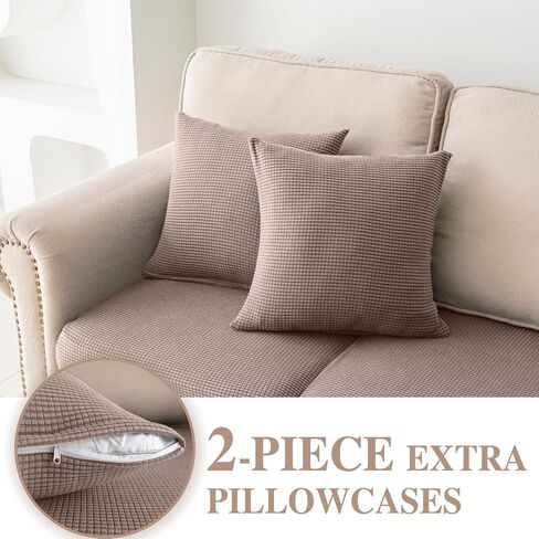 Couch Cushion Cover Seat Cushion Cover Stretch Armchair Cover Separate Sectional Sofa Slipcovers Furniture Protector(1 Piece for Seat or Sofa Backrest, Black) in Saudi Arabia
