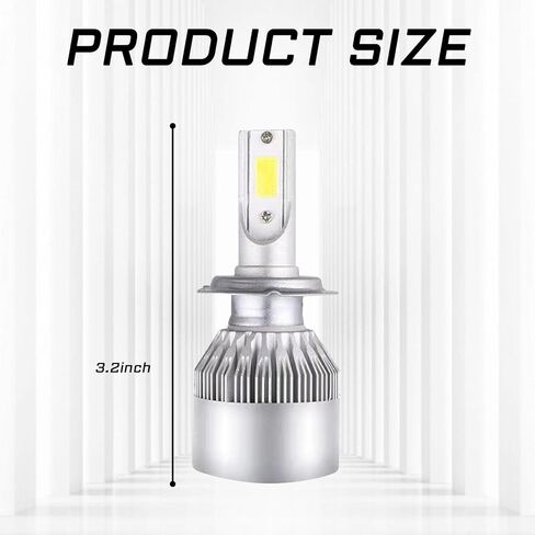 2 قطعة لمبة أمامية LED H11، H11/H8/H9 سيارة C6 LED استبدال ضوء الضباب، 6000K 3800LM 36W مصابيح أمامية فائقة السطوع وعالية منخفضة الشعاع (أبيض) in Kuwait
