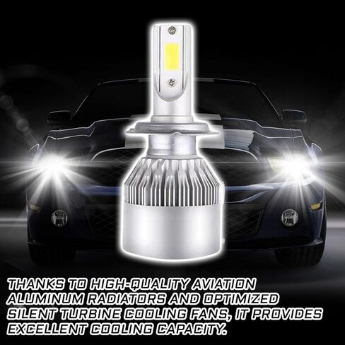 2 قطعة لمبة أمامية LED H11، H11/H8/H9 سيارة C6 LED استبدال ضوء الضباب، 6000K 3800LM 36W مصابيح أمامية فائقة السطوع وعالية منخفضة الشعاع (أبيض) in Kuwait