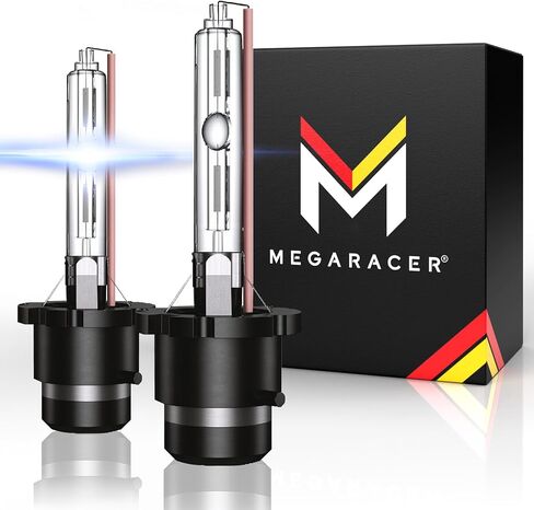 Mega Racer D2S HID Bulbs, 10000K Dark Blue, 85122 66240 66040, D2R HID Headlights, 12V 35W, Low Beam, Stock HID Xenon Headlight Bulbs Replacement, Metal Stent Base, 2 Pack in Saudi Arabia
