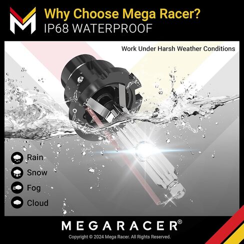 Mega Racer D2S HID Bulbs, 10000K Dark Blue, 85122 66240 66040, D2R HID Headlights, 12V 35W, Low Beam, Stock HID Xenon Headlight Bulbs Replacement, Metal Stent Base, 2 Pack in Saudi Arabia