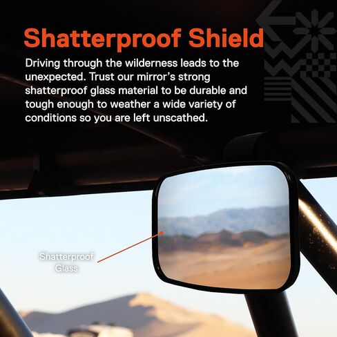 مرآة رؤية خلفية محدبة مقاس 8 × 4.5 بوصة من TRUE MODS لـ UTV ATV [1.5 بوصة/1.75 بوصة/2 بوصة مشبك قضيب لف] [رؤية واسعة] [زجاج مقاوم للكسر] مرآة رؤية جانبية للرؤية الخلفية لـ Polaris RZR Can-Am Kawasaki Honda in Kuwait