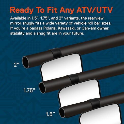 مرآة رؤية خلفية محدبة مقاس 8 × 4.5 بوصة من TRUE MODS لـ UTV ATV [1.5 بوصة/1.75 بوصة/2 بوصة مشبك قضيب لف] [رؤية واسعة] [زجاج مقاوم للكسر] مرآة رؤية جانبية للرؤية الخلفية لـ Polaris RZR Can-Am Kawasaki Honda in Kuwait