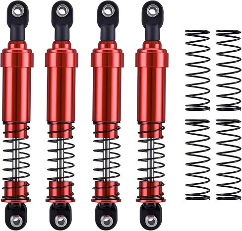 AMK 1/10 RC Crawler Shocks, 4Pcs 105mm Aluminum Big Bore RC Shocks with Oil Filled RC Crawler Shocks for 1/10 RC Crawler Axial SCX10 Capra D90 Gspeed V4 Element TRX4 Upgrades (Red 105mm 4Pcs) in Saudi Arabia