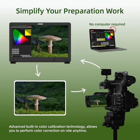 Osee Mega 22S 22 بوصة فائقة السطوع HDR مراقبة الإنتاج الميداني VMKit مع لوحة بطارية Sunhood Cstand محول قالب رغوة مخصص in Kuwait