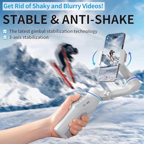 مثبت جيمبال للهواتف الذكية، جيمبال هاتف ثلاثي المحاور لفيديو VLOG/TIK Tok/YouTube، مثبت محمول محمول لأجهزة Android وiPhone، لهاتف iPhone 15/15 Pro Max/14/14 Pro Max Feiyu Vimble 3SE in Kuwait