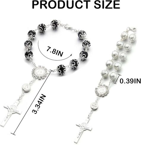 مسبحة متقاطعة معلقة لمرآة السيارة - 2 حزمة من ملحقات تعليق مرآة الرؤية الخلفية للسيارة، صليب للملحقات الداخلية للسيارة، مرآة الرؤية الخلفية التلقائية ديكور معلق in Kuwait