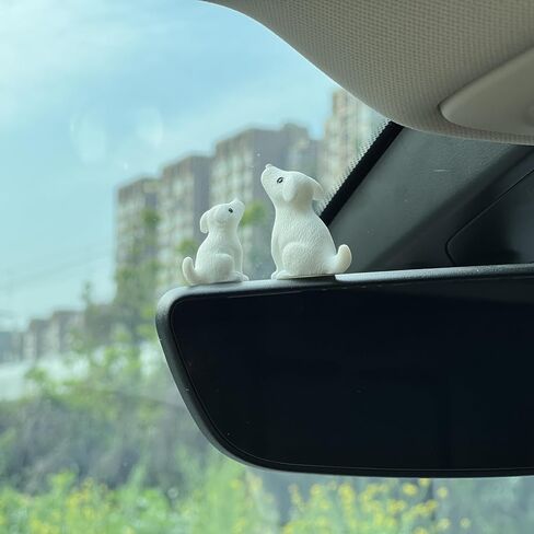 لطيف كلب صغير لوحة القيادة الملحقات Kawaii جرو سيارة مرآة الرؤية الخلفية الملحقات مضحك هدايا لمحبي الكلاب ديكور المنزل ديكور المناظر الطبيعية الصغيرة in Kuwait