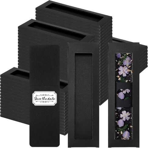 50 Set Kraft Bookmark Sleeves Resin Bookmark Holder 5.9 x 1.8'' Cardboard Gift Boxes DIY Blank Display Cards for Wrapping Gift Supplies(Brown) in Saudi Arabia