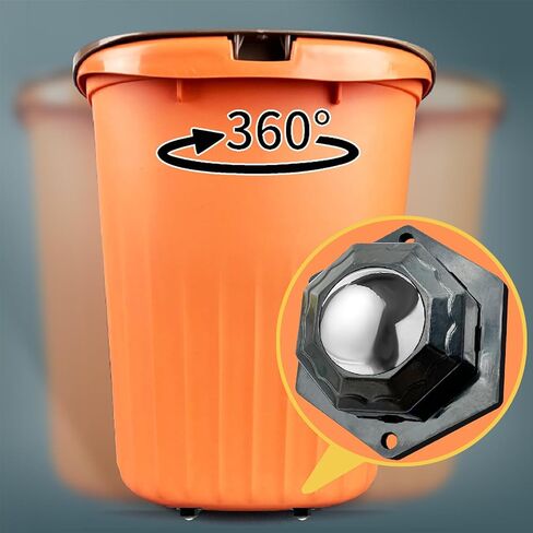 عجلات عجلات صغيرة للأجهزة الصغيرة، عجلات عجلات ذاتية اللصق تدور 360 درجة، بكرات من الفولاذ المقاوم للصدأ عجلة عالمية لعلبة القمامة، صناديق تخزين سفلية (8 قطع، أسود) APBATS in Kuwait