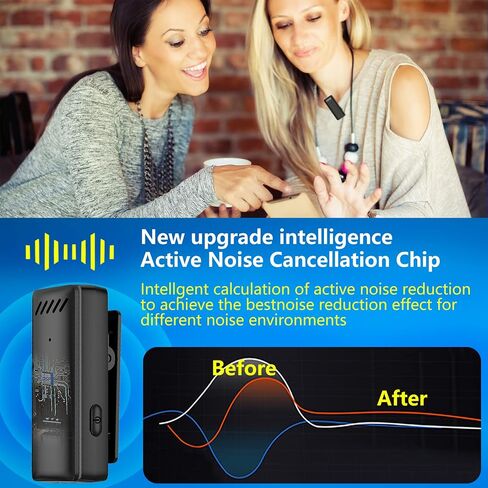 Wireless Lavalier Lapel Microphone for iPhone iPad,Mini Microphone with Portable Charging Case，65FT Long Distance Transmission Wireless Mic,Auto-Sync NO APP or Bluetooth Needed in Saudi Arabia