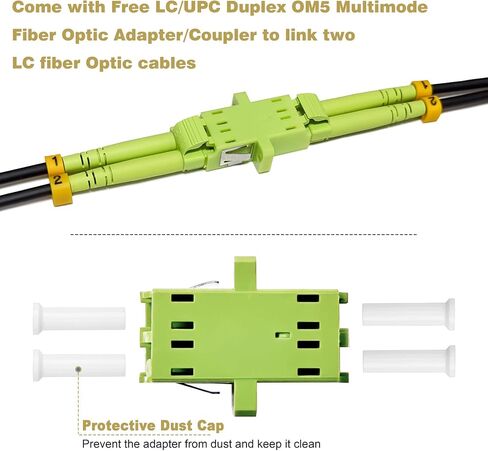 500ft/150m OD-5mm Industrial TPU OM5 Fiber Cable LC to LC Outdoor Armored in Kuwait