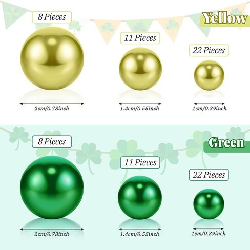 2124 قطعة من زينة شمروخ حشو مزهرية عيد القديس باتريك للؤلؤ حشو المزهرية للمزهريات مع 10 قطع شموع غير معطرة لديكور طاولة حفلات عيد القديس باتريك in Kuwait