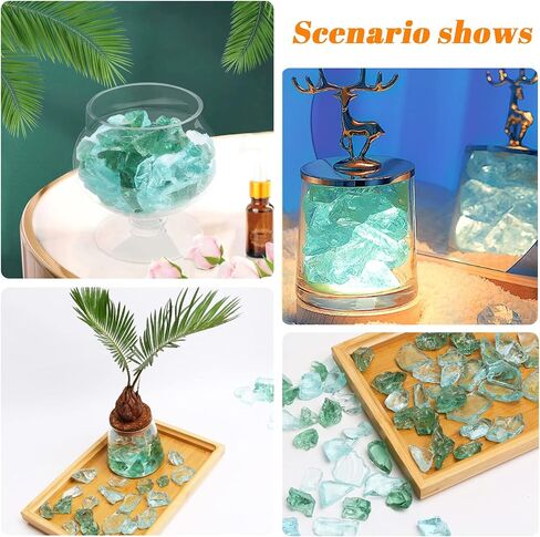Sea Glass Bulk for Crafts, Approx 16 oz Seaglass Pieces Decor, Bulk Crushed Glass for Beach Wedding Aquarium Vase Fillers in Kuwait