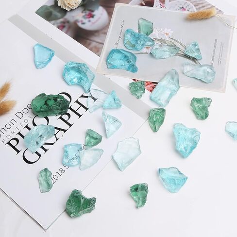 Sea Glass Bulk for Crafts, Approx 16 oz Seaglass Pieces Decor, Bulk Crushed Glass for Beach Wedding Aquarium Vase Fillers in Kuwait