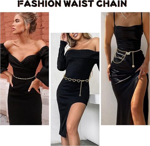 ORAZIO Jeans Chains Belly Waist Chain Sexy Belt Pants Chain Silver Gold Plated Body Chain for Women Mental Butterfly Heart Pocket Wallet Chain Jewelry Snake Leg Chain Multi Layer Adjustable Arm Cuff in Saudi Arabia