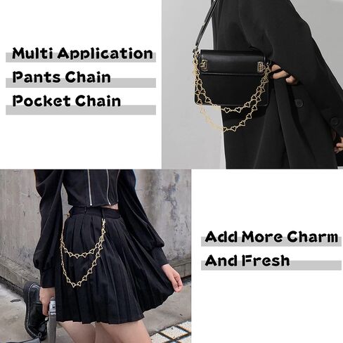 ORAZIO Jeans Chains Belly Waist Chain Sexy Belt Pants Chain Silver Gold Plated Body Chain for Women Mental Butterfly Heart Pocket Wallet Chain Jewelry Snake Leg Chain Multi Layer Adjustable Arm Cuff in Saudi Arabia