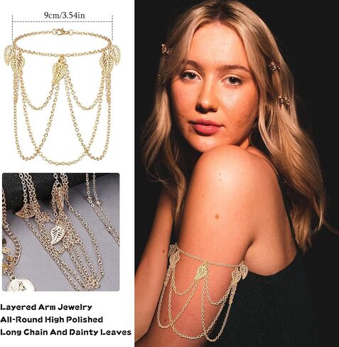 ORAZIO Jeans Chains Belly Waist Chain Sexy Belt Pants Chain Silver Gold Plated Body Chain for Women Mental Butterfly Heart Pocket Wallet Chain Jewelry Snake Leg Chain Multi Layer Adjustable Arm Cuff in Saudi Arabia