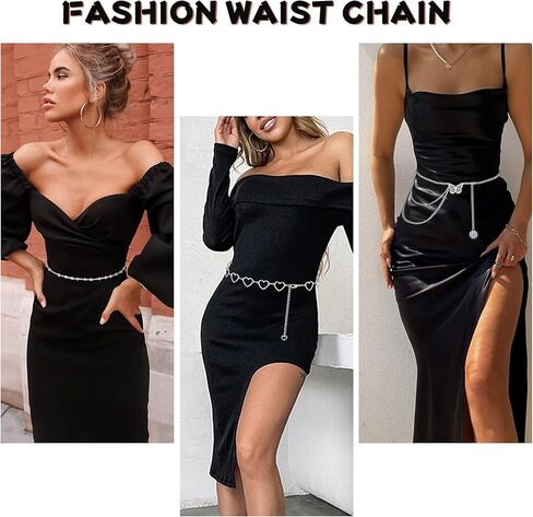 ORAZIO سلاسل الجينز البطن الخصر سلسلة مثير حزام السراويل سلسلة الفضة مطلية بالذهب سلسلة الجسم للنساء العقلية فراشة القلب جيب المحفظة سلسلة مجوهرات ثعبان الساق سلسلة متعددة الطبقات قابل للتعديل الذراع الكفة in Kuwait