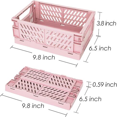 monomono 5-Pack Plastic Baskets for Organizing, Collapsible Folding Crates for Storage and Organization, Bathroom Storage (Multicolor, 9.8x6.5x3.8 in) in Saudi Arabia
