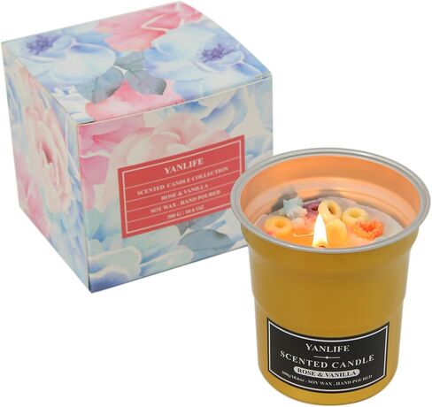 Scented Candles | Vanilla Candle | Rose Candle | Soy Candles | Aromatherapy Candle | Candles Clearance | Scented Candles for Mothers Day Gifts, Birthday, Anniversary | 11.5 oz 80 Hour Burning in Saudi Arabia