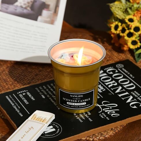 Scented Candles | Vanilla Candle | Rose Candle | Soy Candles | Aromatherapy Candle | Candles Clearance | Scented Candles for Mothers Day Gifts, Birthday, Anniversary | 11.5 oz 80 Hour Burning in Saudi Arabia