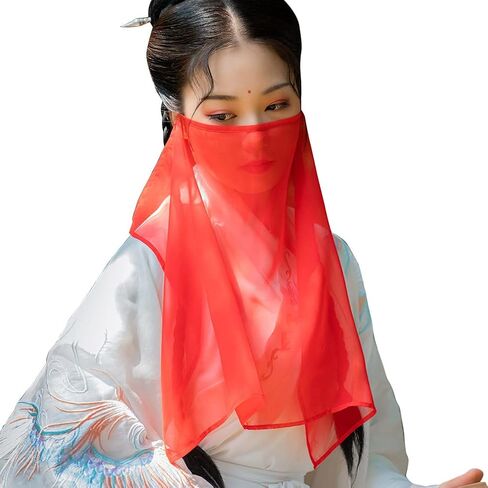 Rhinestone Tassels Face Veil Ear-hanging Mask Belly Dancing Veil Ancient Chinese Princess Hanfu Accessories in Saudi Arabia