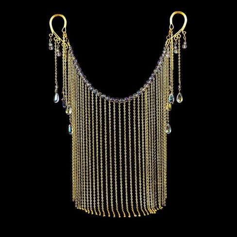 Rhinestone Tassels Face Veil Ear-hanging Mask Belly Dancing Veil Ancient Chinese Princess Hanfu Accessories in Saudi Arabia