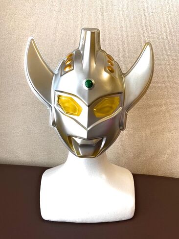 قناع الترامان تارو السعيد لزي عيد الميلاد، أقنعة تنكرية نصف وجه للشخصية، فضي، مجاني in Kuwait