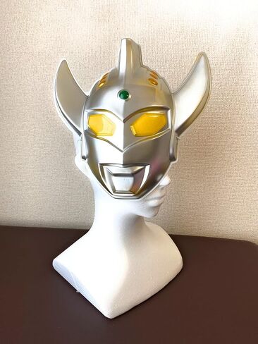 قناع الترامان تارو السعيد لزي عيد الميلاد، أقنعة تنكرية نصف وجه للشخصية، فضي، مجاني in Kuwait