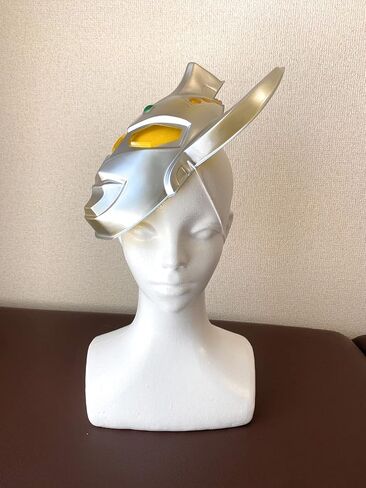 قناع الترامان تارو السعيد لزي عيد الميلاد، أقنعة تنكرية نصف وجه للشخصية، فضي، مجاني in Kuwait