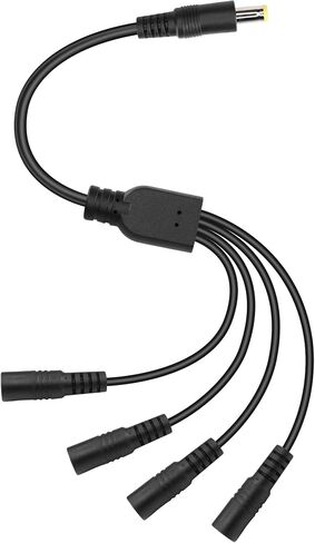 GINTOOYUN DC5525 Splitter Power Cable 1 Male to 4 Female 5.5mm X 2.5mm 24V DC Power Extension Cable for Camera,LED Strip Light,Laptops etc 0.7m (1 to 4 Way) in Saudi Arabia