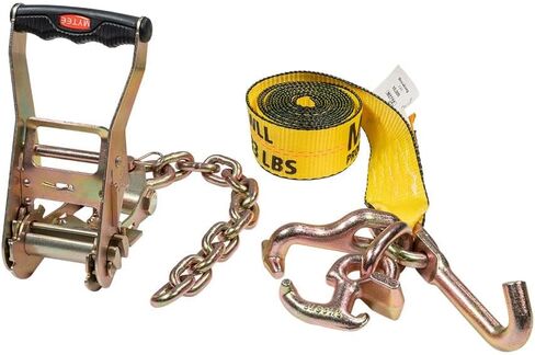 Mytee Products (4 Pack) 2" Chain Ratchet Straps w/RTJ Tie Down Roll Back Tow Truck Car Hauler in Saudi Arabia