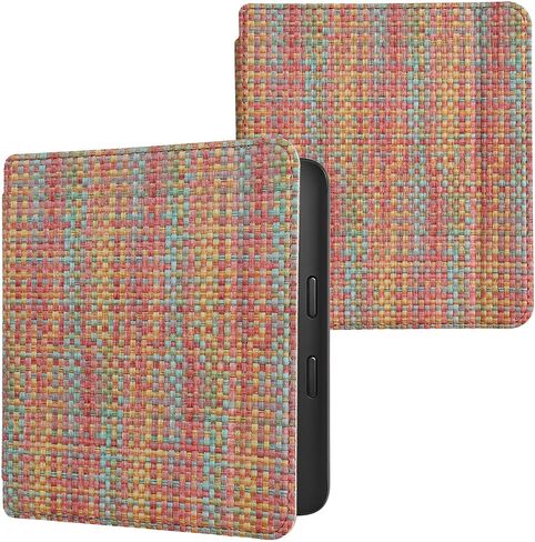 kwmobile Cover Compatible with Kobo Libra 2 Cover - PVC eReader Case - Colorful Yellow/Red/Green in Saudi Arabia