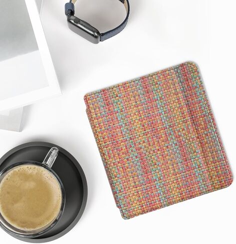 kwmobile Cover Compatible with Kobo Libra 2 Cover - PVC eReader Case - Colorful Yellow/Red/Green in Saudi Arabia