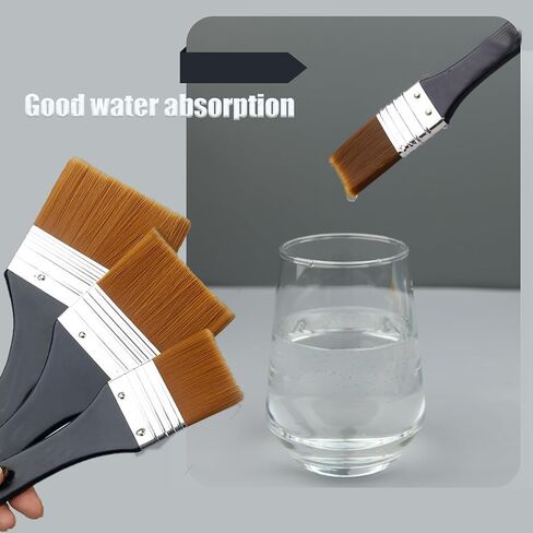 مجموعة من 7 فرش طلاء مسطحة للطلاء الأكريليك، فرش طلاء نايلون بأحجام متنوعة، فرش طلاء ناعمة، فرشاة ورنيش الفنان لتطبيق الجيسو والأكريليك والزيت والطلاء والورنيش والألوان المائية in Kuwait