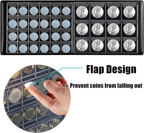 كتاب حامل مجموعة العملات المعدنية من مودور لهواة التجميع، لوازم تنظيم ألبوم تخزين العملات المعدنية للدايم والسنت والنيكل والربع ونصف الدولار وعملات الدولار الفضية in Kuwait