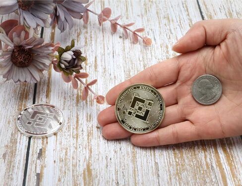 Gold Binance Coin Set Crypto Coins Commemorative Golden BNB Coin Collector Gifts (Buy One Get One Silver Binance Coin) in Saudi Arabia
