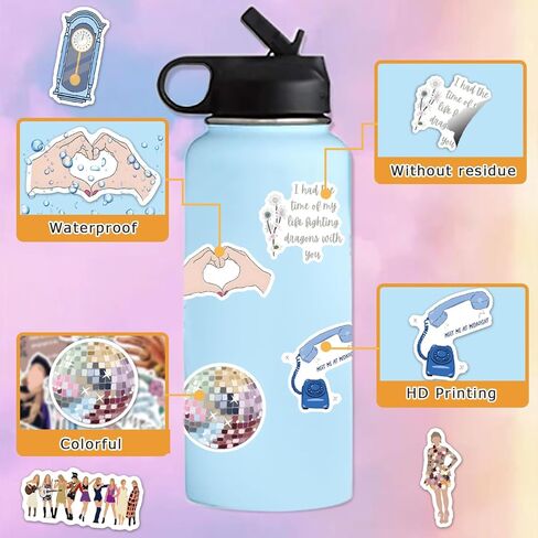 200 قطعة من ملصقات أغاني البوب ​​للفتيات والأطفال والمراهقين والبالغين، عبوات ملصقات من الفينيل مقاومة للماء لزجاجة المياه، والكمبيوتر المحمول، ودفتر القصاصات، والأمتعة، والهاتف، وكتابة اليوميات كهدية عيد ميلاد وديكور للحفلات in Kuwait