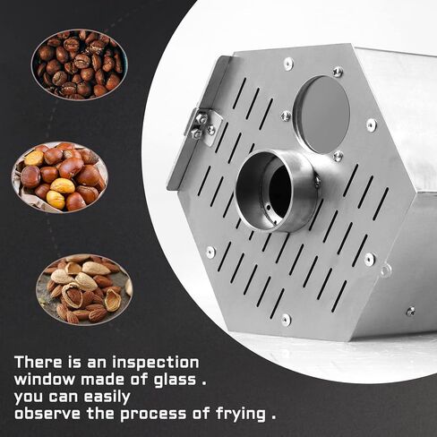 محمصة حبوب القهوة سعة 3.4 لتر، موقد غاز من نوع طبل من الفولاذ المقاوم للصدأ للاستخدام المنزلي والتجاري in Kuwait