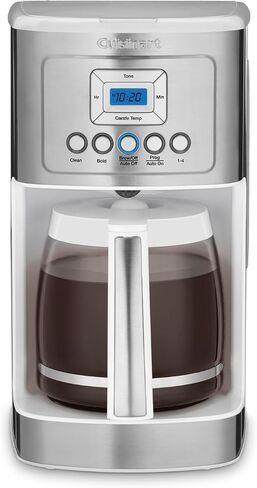 Cuisinart DCC-3200W 14C Glass Carafe PerfecTemp 14 كوبًا قابل للبرمجة مع مسحوق إزالة الترسبات ومغرفة قياس القهوة (3 عناصر) in Kuwait