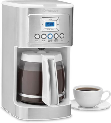 Cuisinart DCC-3200W 14C Glass Carafe PerfecTemp 14 كوبًا قابل للبرمجة مع مسحوق إزالة الترسبات ومغرفة قياس القهوة (3 عناصر) in Kuwait