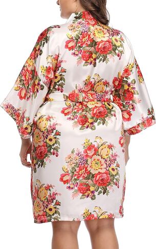 Giova Plus Size Floral Robe Blossom Printed Bride Bridesmaid Bathrobe Pattern Wedding Dressing Gown in Saudi Arabia