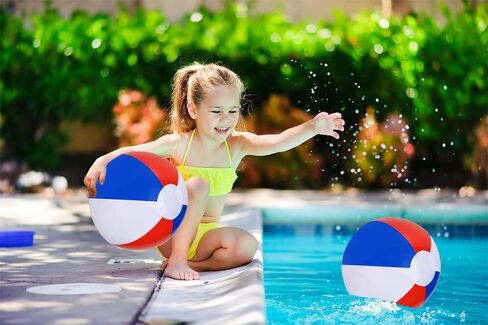 كرات الشاطئ الوطنية القابلة للنفخ من شركة Dreidel، تصميم العلم الأمريكي لحفلات حمام السباحة، وأعياد الميلاد، لعبة ممتعة للصيف، 40.64 سم in Saudi Arabia
